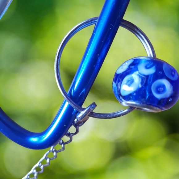 Lovely Blue & Crystal Beaded Hand Crafted Keychain - Picture 6 of 8